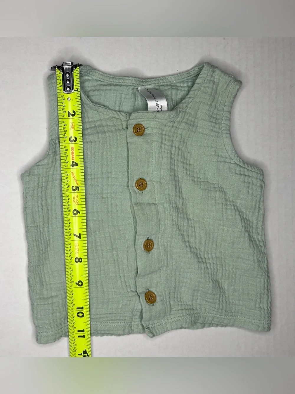 Modern Moments by Gerber 24 Months 100% Cotton Mint Green Button Front Tank